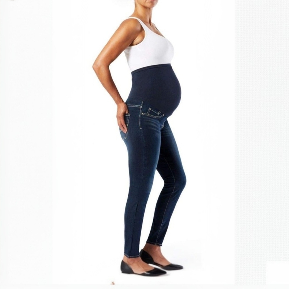 Levi’s Maternity Skinny Jeans Full Coverage Belly Panel Dark Wash Size Large